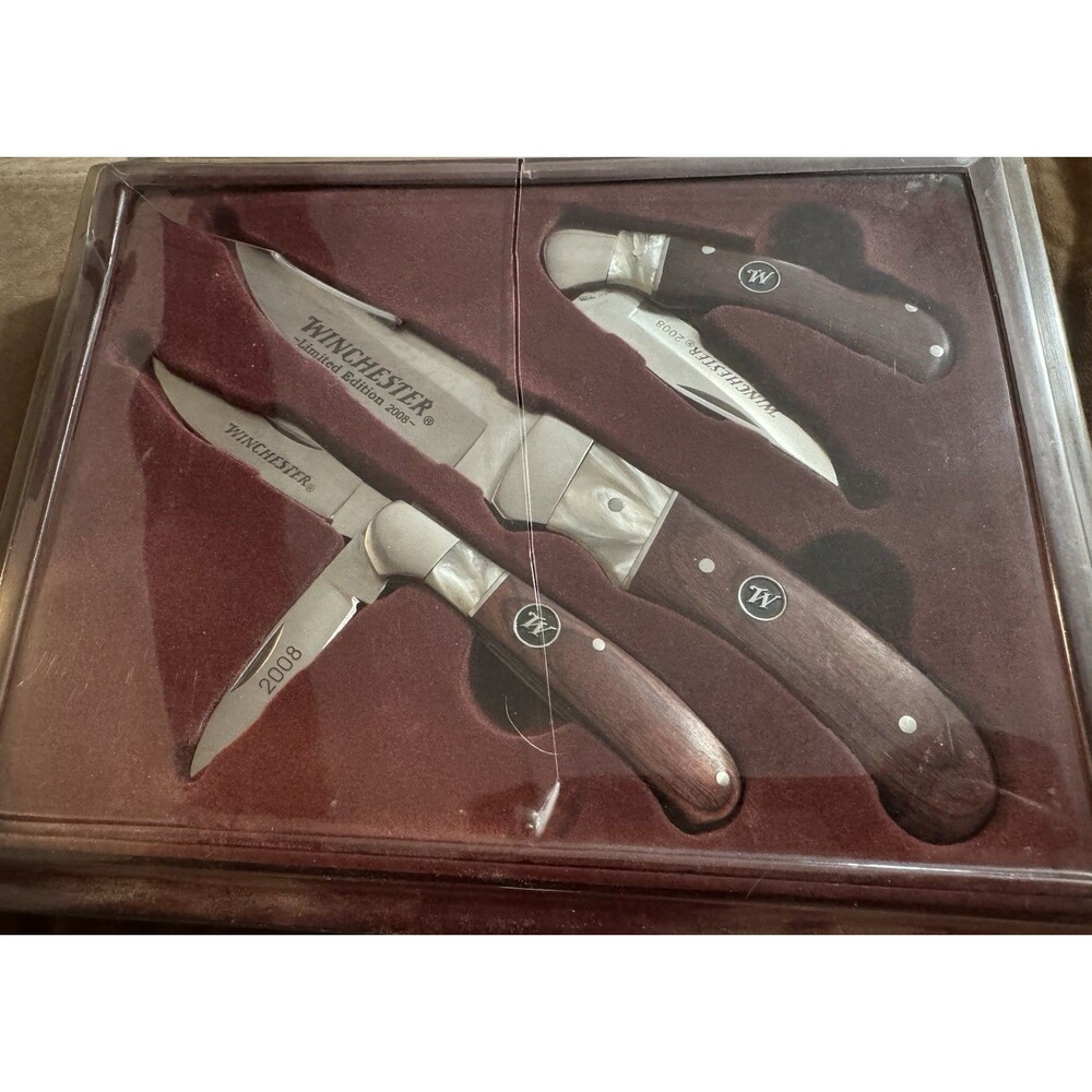 Winchester 2008 Limited Edition Ersatz Mother of Pearl Wood Handle Knife Set